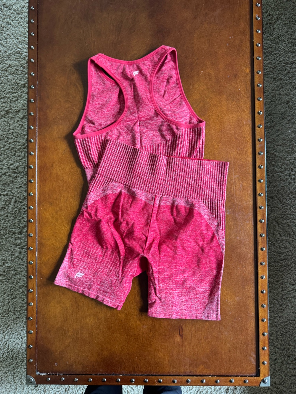 Fabletics Dark cherry soft shell workout set - Picture 2 of 3
